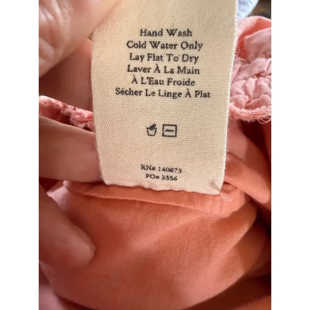 LOVESHACKFANCY Women's Lace Ruffle Tiered Mini Skirt Peach/Orange Size Large